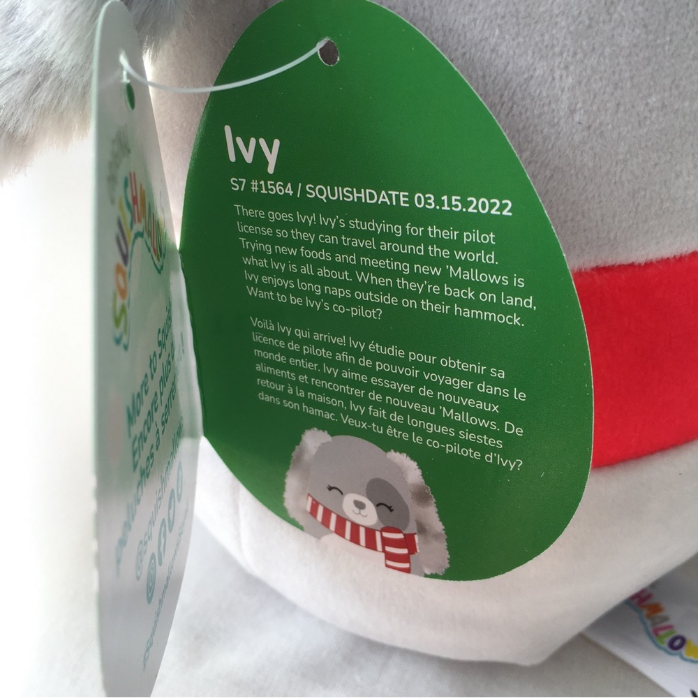 Ivy The Gray Dog Winter Squishmallow 7.5” NWT - Picture 4 of 4